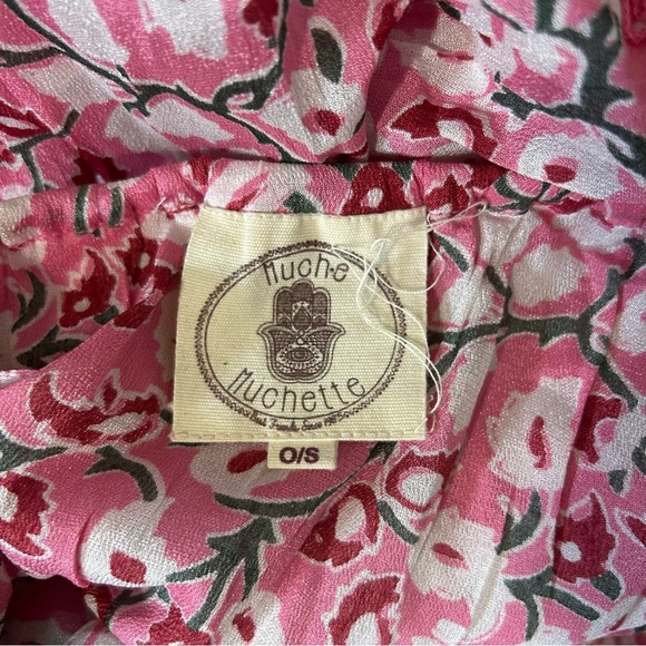 Anthropologie Muche & Muchette Pink Floral One Shoulder Dress Ruffle Hem - Picture 4 of 4